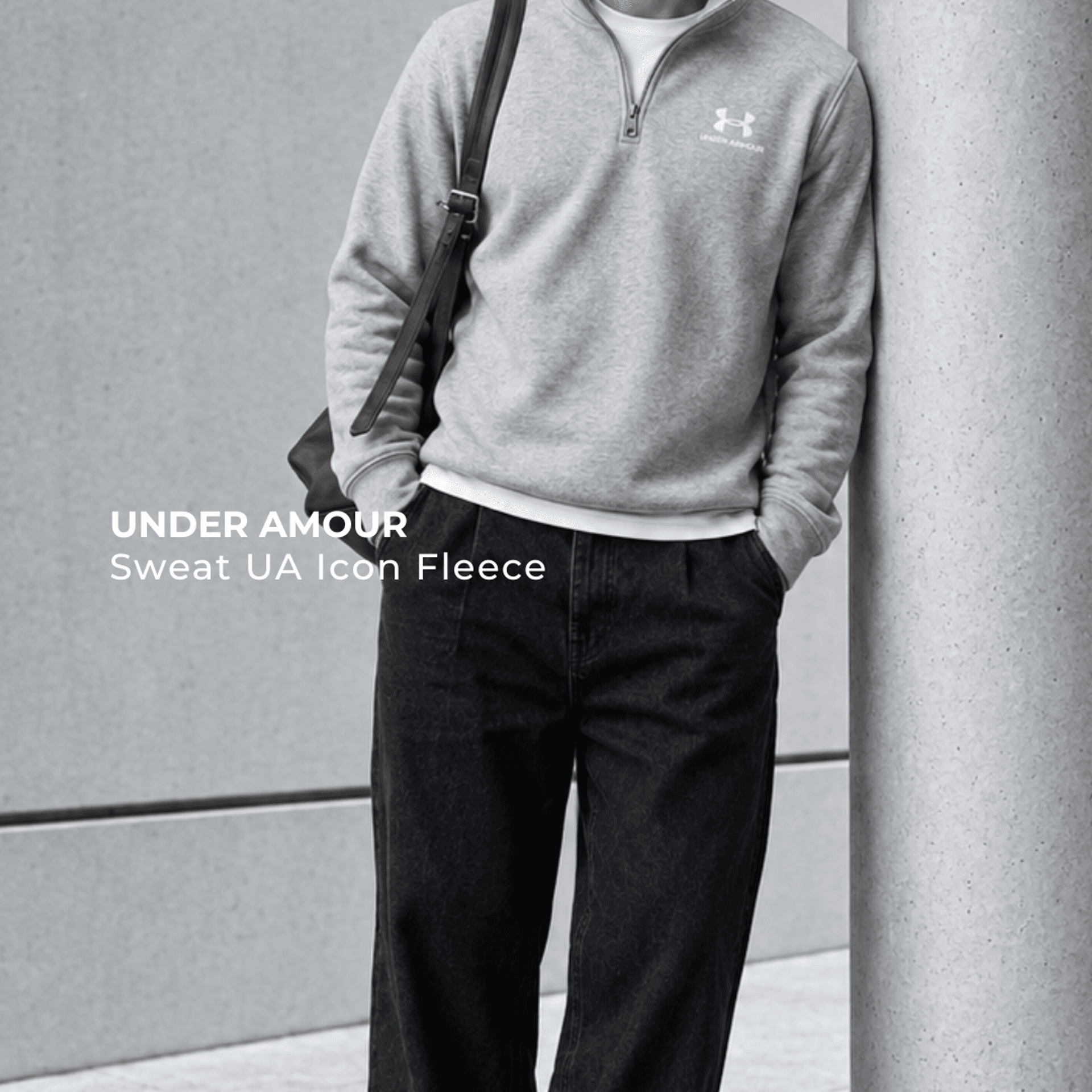 Sweat UA Icon Fleece ¼ Zip Gris