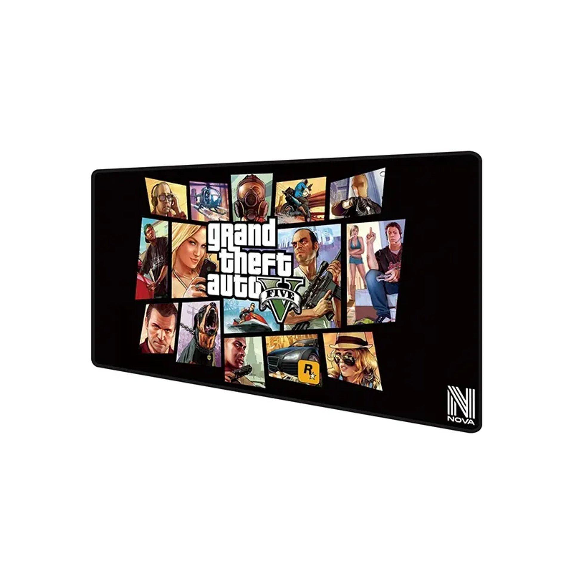 <p>Améliorez votre setup avec le <strong>TAPIS DE SOURIS NOVA Grand Theft Auto V XL</strong>. Avec ses <strong>dimensions 800 × 400 × 4 mm</strong>, il offre une grande surface de jeu. Sa <strong>matière en polyester fiber surface + rubber bottom</strong> garantit une glisse fluide et une stabilité maximale pour une expérience de jeu inégalée.</p> - Image 1 of 1