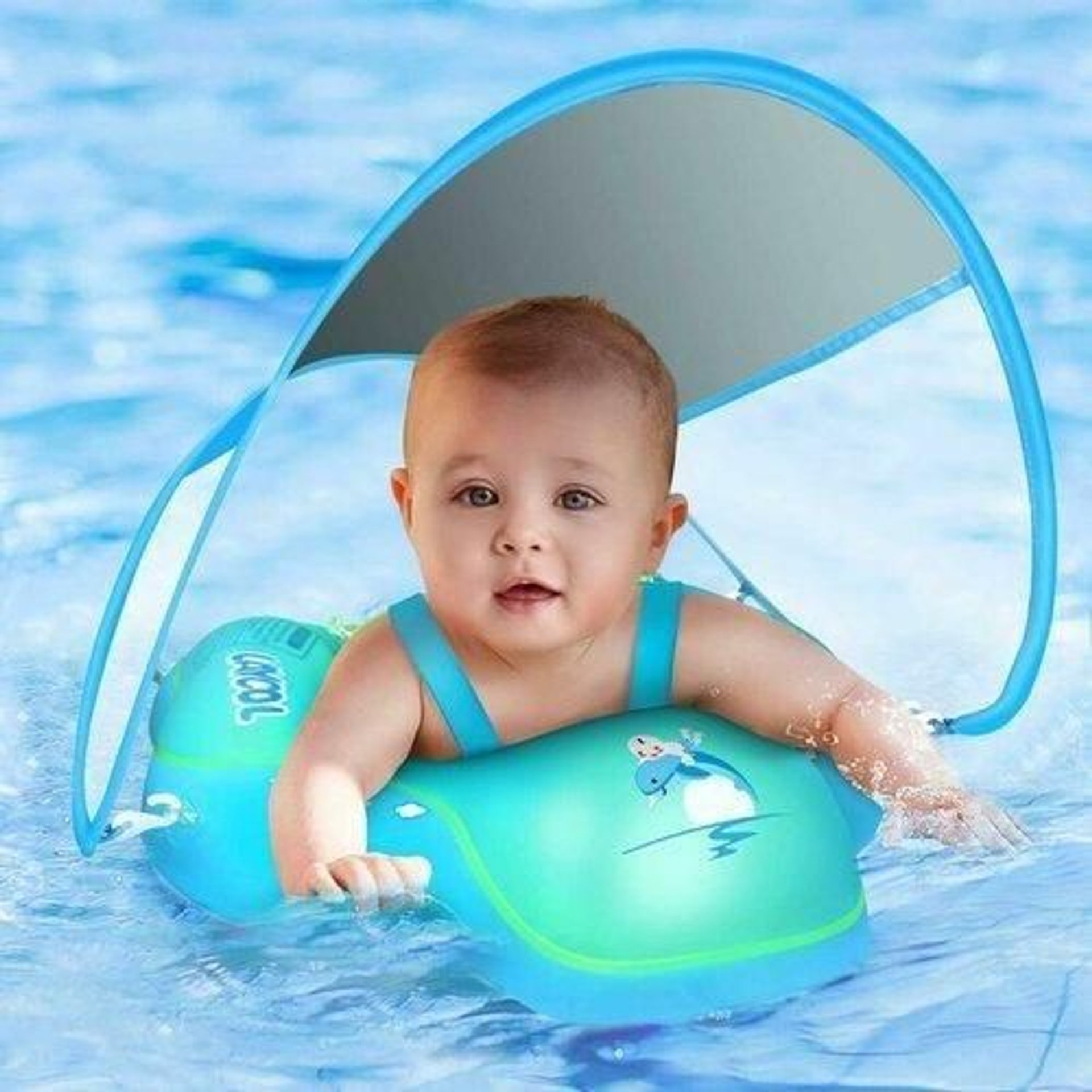 Bouée Bébé Piscine Avec Pare-soleil – Aide À La Natation – Avec Ceinture De Sécurité - Image 1 of 3