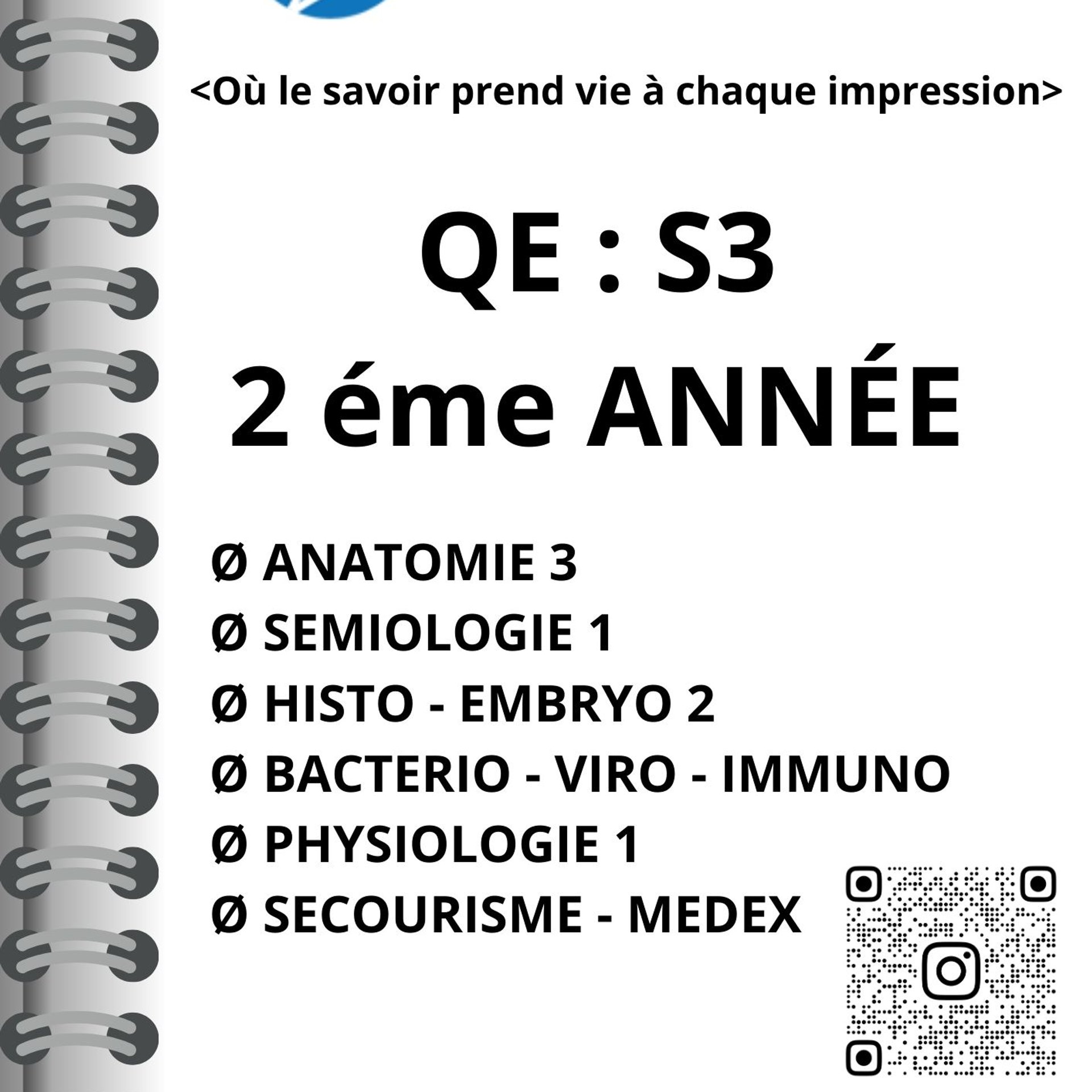 Qe S3 Médecine Générale Fmpm Une Spirale - Image 1 of 1