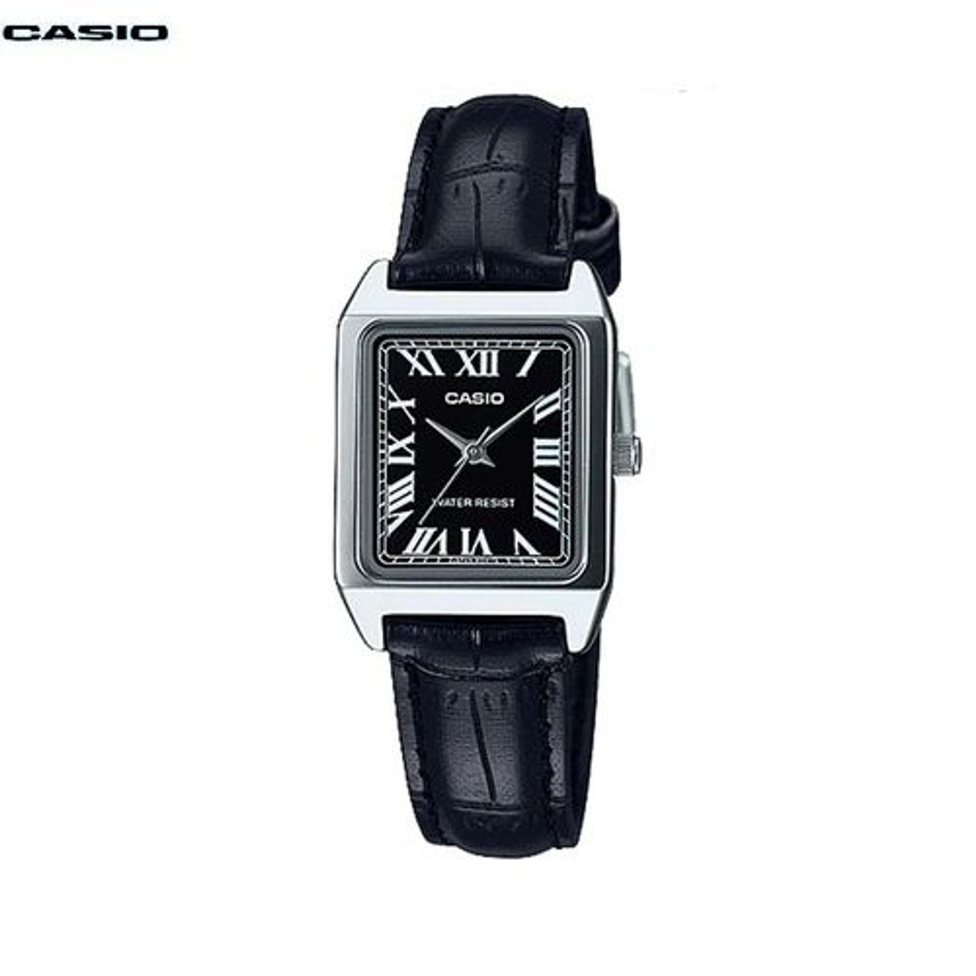 Montre pour femme Bracelet en cuir noir cadran romain résistant à l'eau-Ltp-v007l-1budf - Image 1 of 4