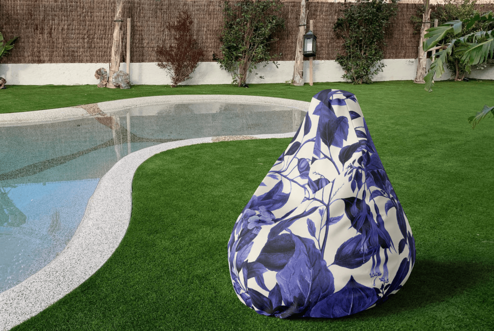  Pouf Blue floral - Image 1 of 1