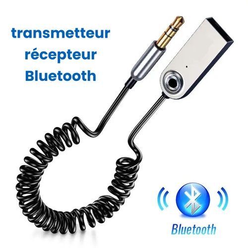 Adaptateur USB Bluetooth, câble dongle pour voiture, jack 3.5mm, récepteur de musique audio pour haut-parleur, 5.0 - Image 1 of 4