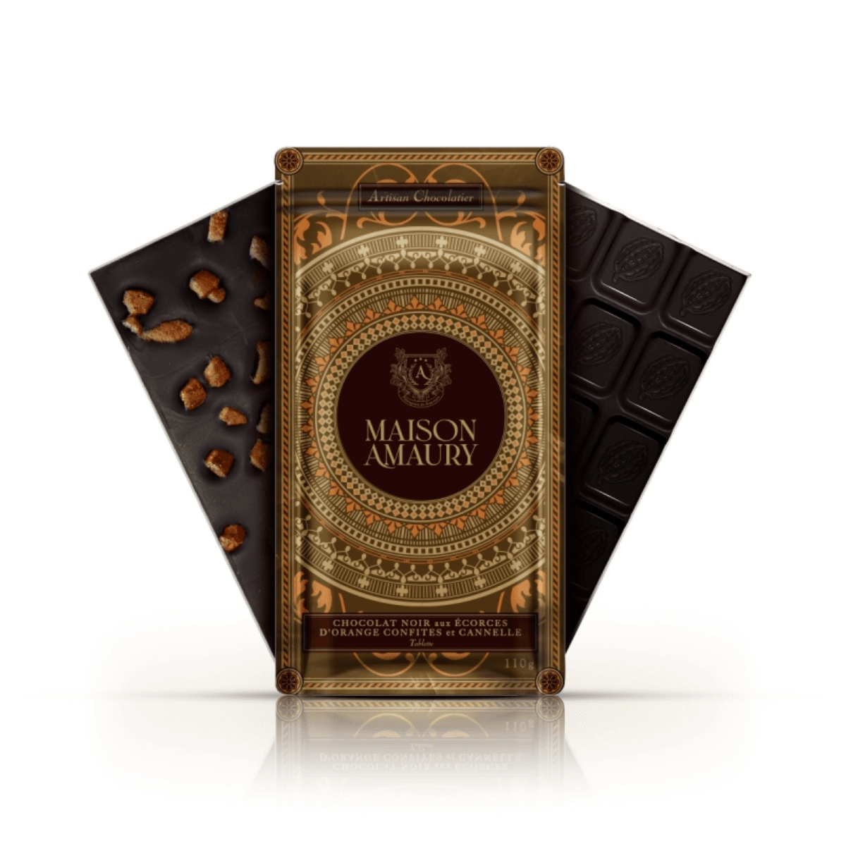 Tablette Chocolat Noir Aux Ecorces D’Orange Confites & Cannelle - Image 1 of 4