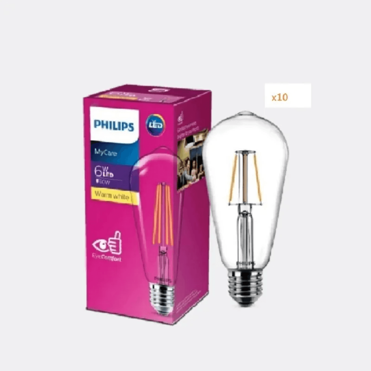 Lot de 10 Lampes grande à  filament LEDClassic 6-60W ST64 E27 830 blanc chaud - Image 1 of 1