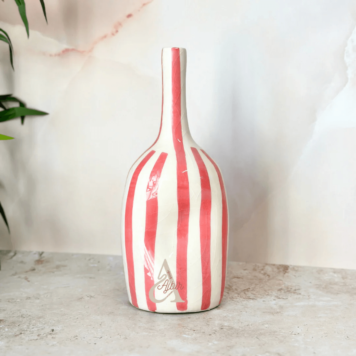 Vase bouteille rayé grand - Image 1 of 1