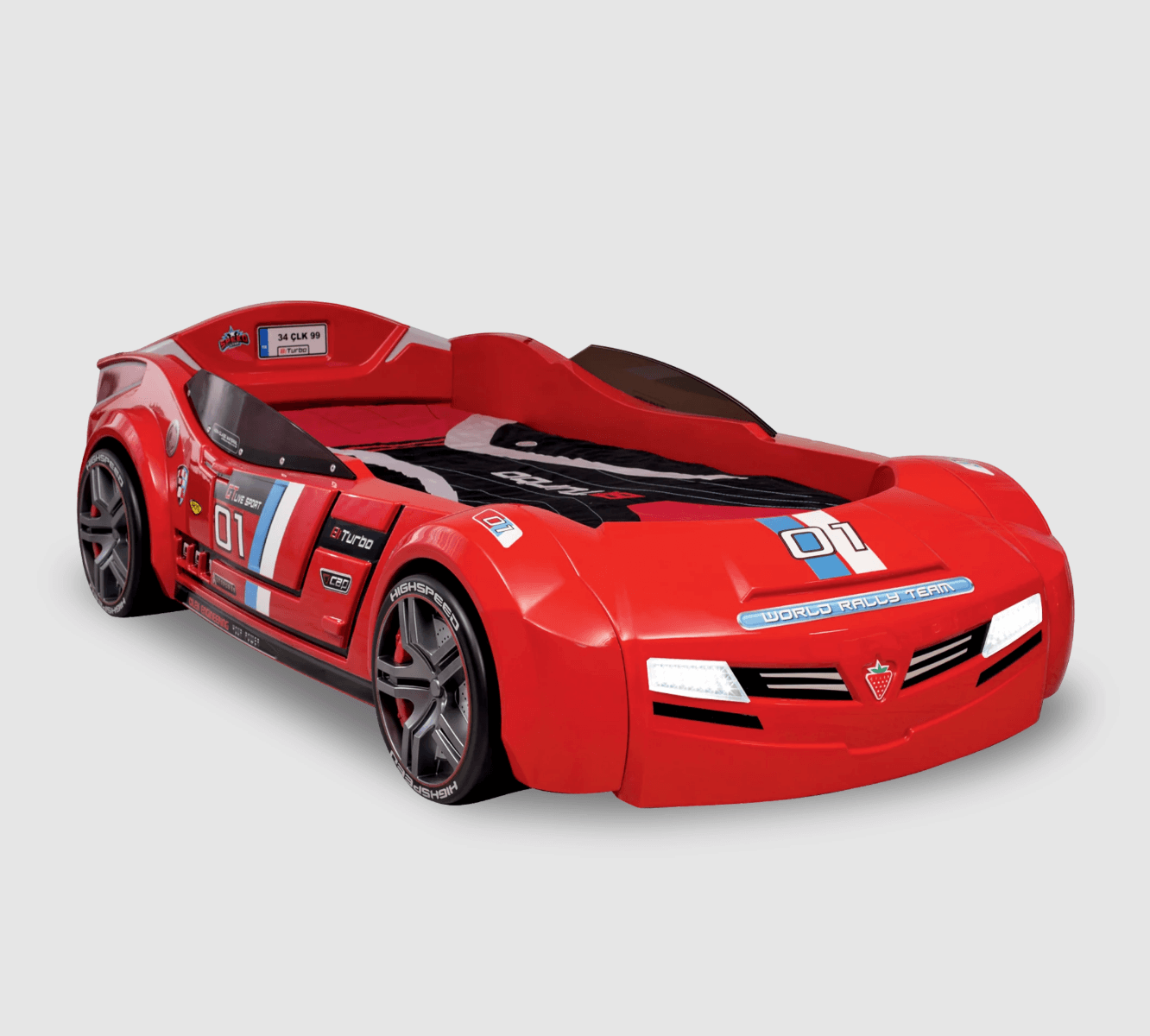 Lit Voiture Biturbo Rouge (90x195 cm) - Image 1 of 1