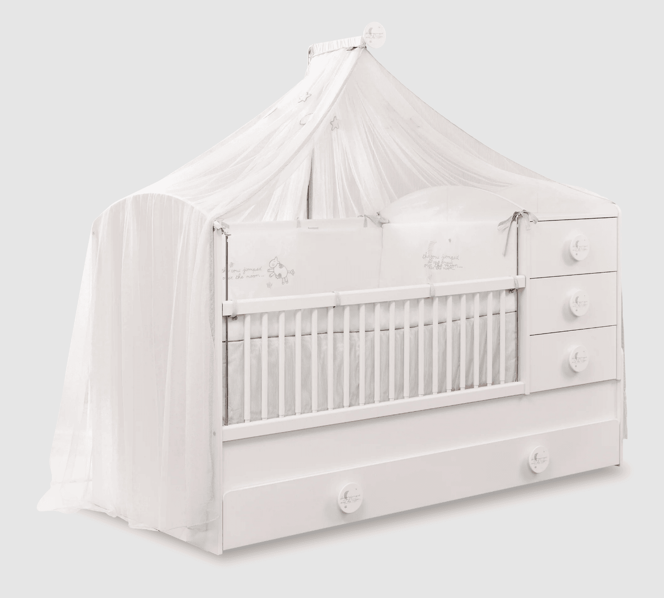 Lit évolutif Baby Cotton (Avec Lit tiroir) (80x180 cm) - Image 1 of 1