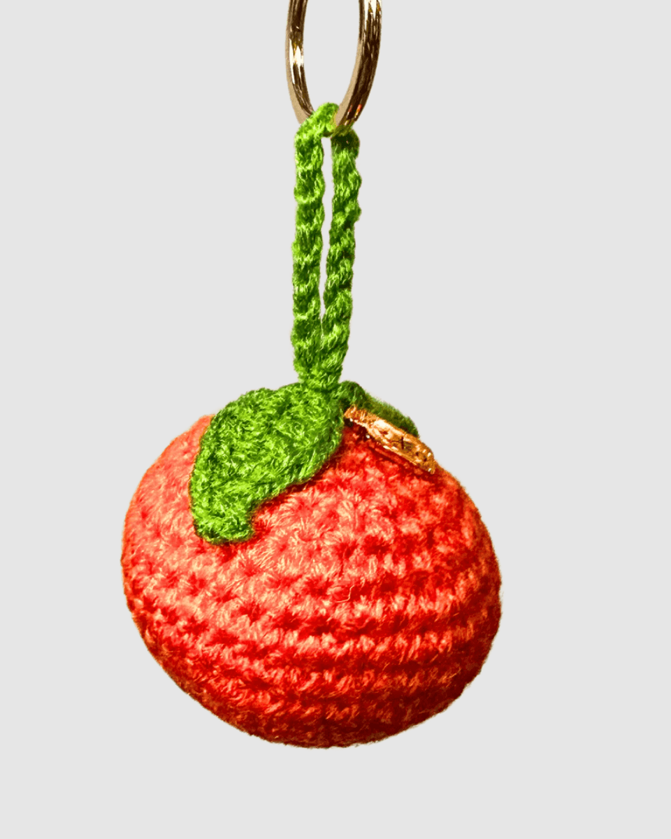 Porte-clés Orange en crochet – Bag Charm hand made in Marrakesh - Image 1 of 3
