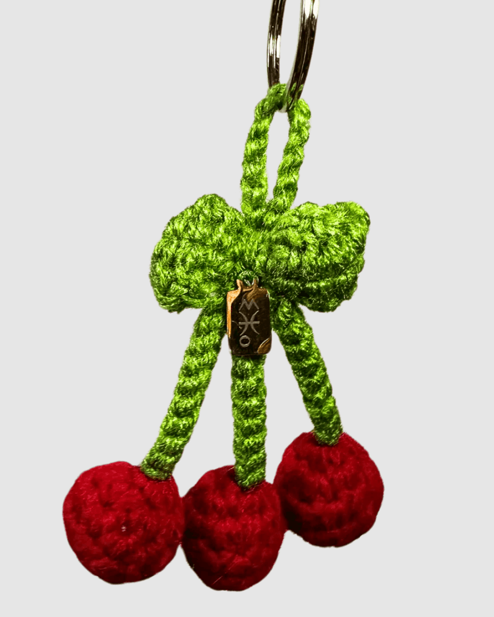 Porte-clés Cerise en crochet – Bag Charm hand made in Marrakesh - Image 1 of 3