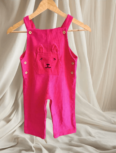Salopette en velours pour enfant -Rose - Image 1 of 1