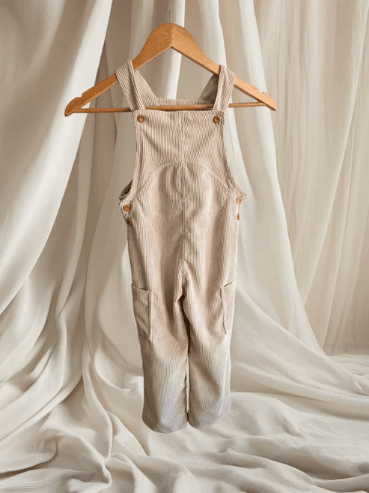 Salopette en velours pour enfant -Beige - Image 1 of 1