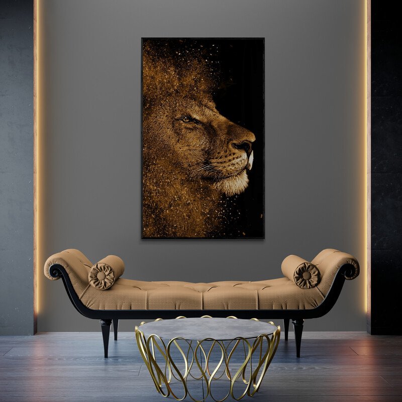 Tableau Gold Lion - Image 1 of 2