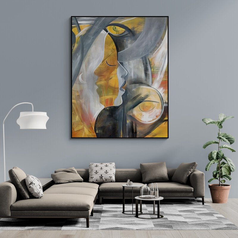 Tableau Abstract Face - Image 1 of 2