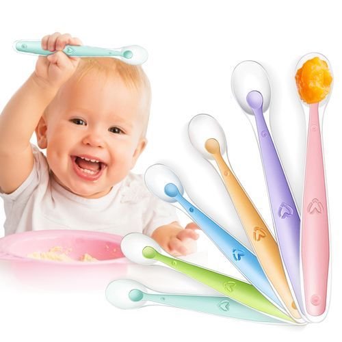 Cuillère en Silicone Souple pour Nourriture Bébé de Qualité Alimentaire - Image 1 of 4