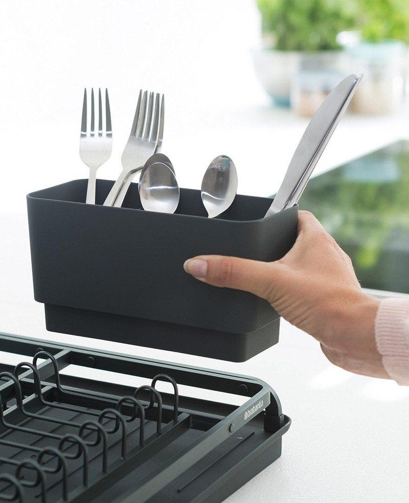 Brabantia Dark Grey Large Dish Drying Rack - Image 1 of 3