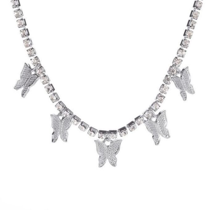 Collier Pendentif Papillon en Brillant Cristallisé - Image 1 of 3