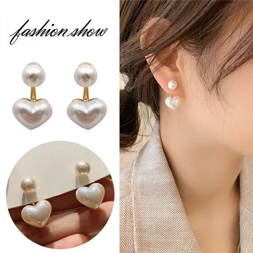 Boucles d’oreilles style coréen avec perle – Élégance moderne et féminine pour femme - Image 1 of 1
