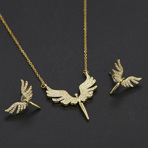 Ensemble de Boucles D'oreilles avec Ailes D'ange - Image 1 of 3