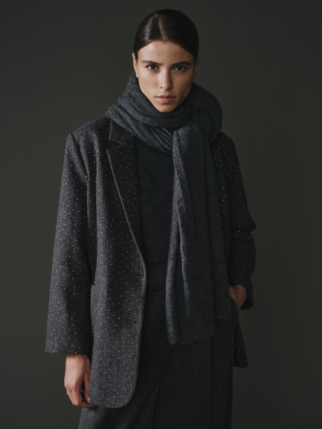 BLAZER A STRASS GRIS FONCÉ - Image 1 of 2