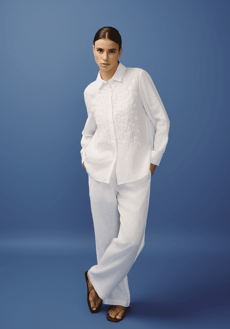 Pantalon en Lin Blanc - Image 1 of 1