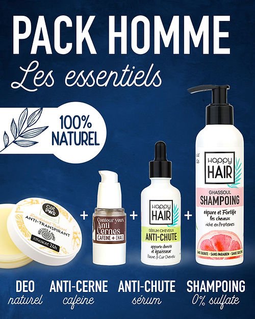 Pack Homme Essentiels Soins Beauté Sans Sulfate Anti Chute & Cernes - Image 1 of 4