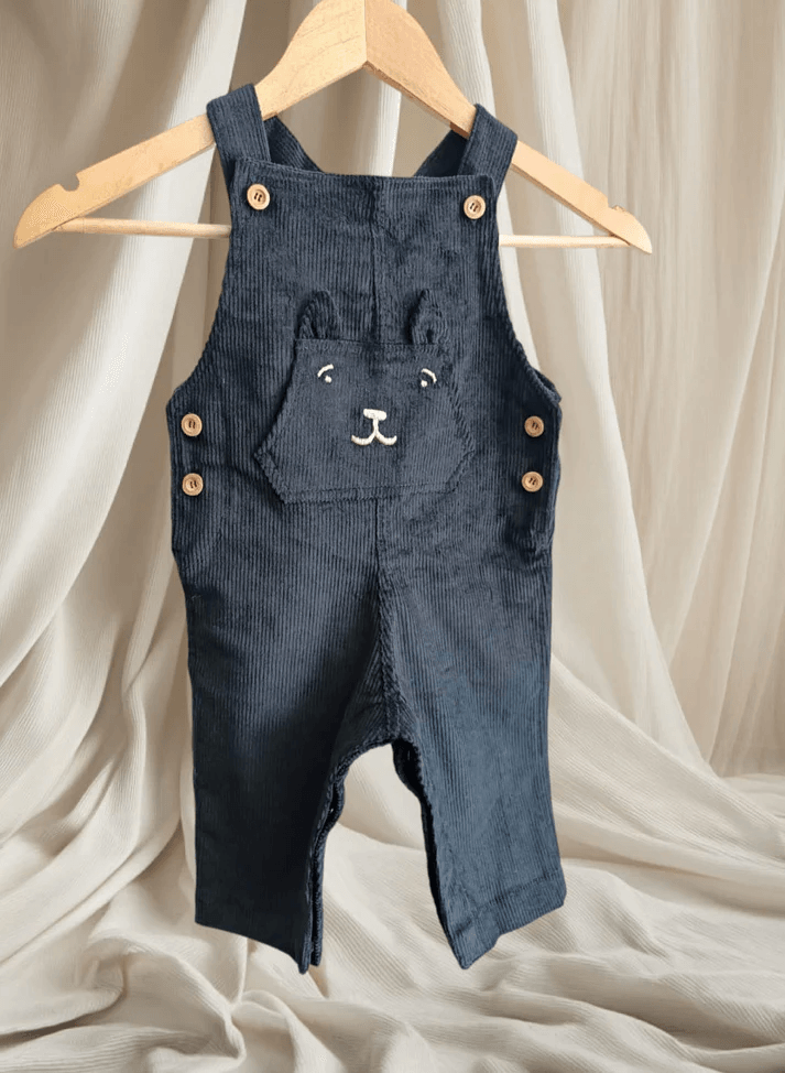 Salopette en velours pour enfant -Bleu - Image 1 of 1