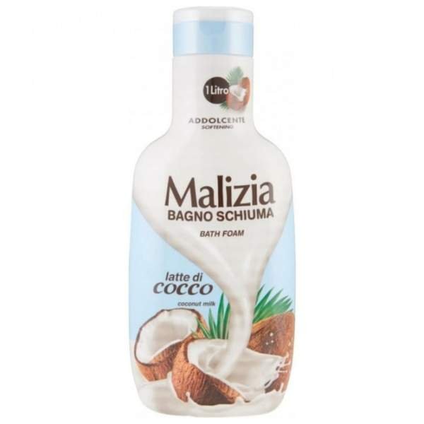 Malizia Lait Crème Bain Mousse Bagno Schiuma Lait de Coco 1litre - Image 1 of 1
