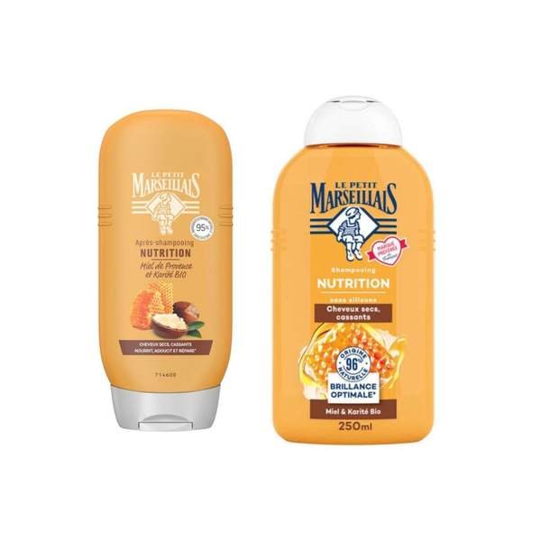Duo Shampooing et Après Shampooing Miel et Karité Bio Cheveux Secs, Cassants - Image 1 of 1