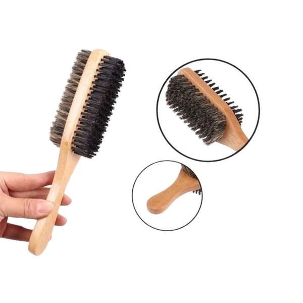 Brosse Double Face Manche en Bois pour Moustache et Barbe - Image 1 of 1
