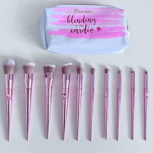 Pack 10 Pinceaux Maquillages Bh Cosmétics+ Pochette Blending Cardio - Image 1 of 1