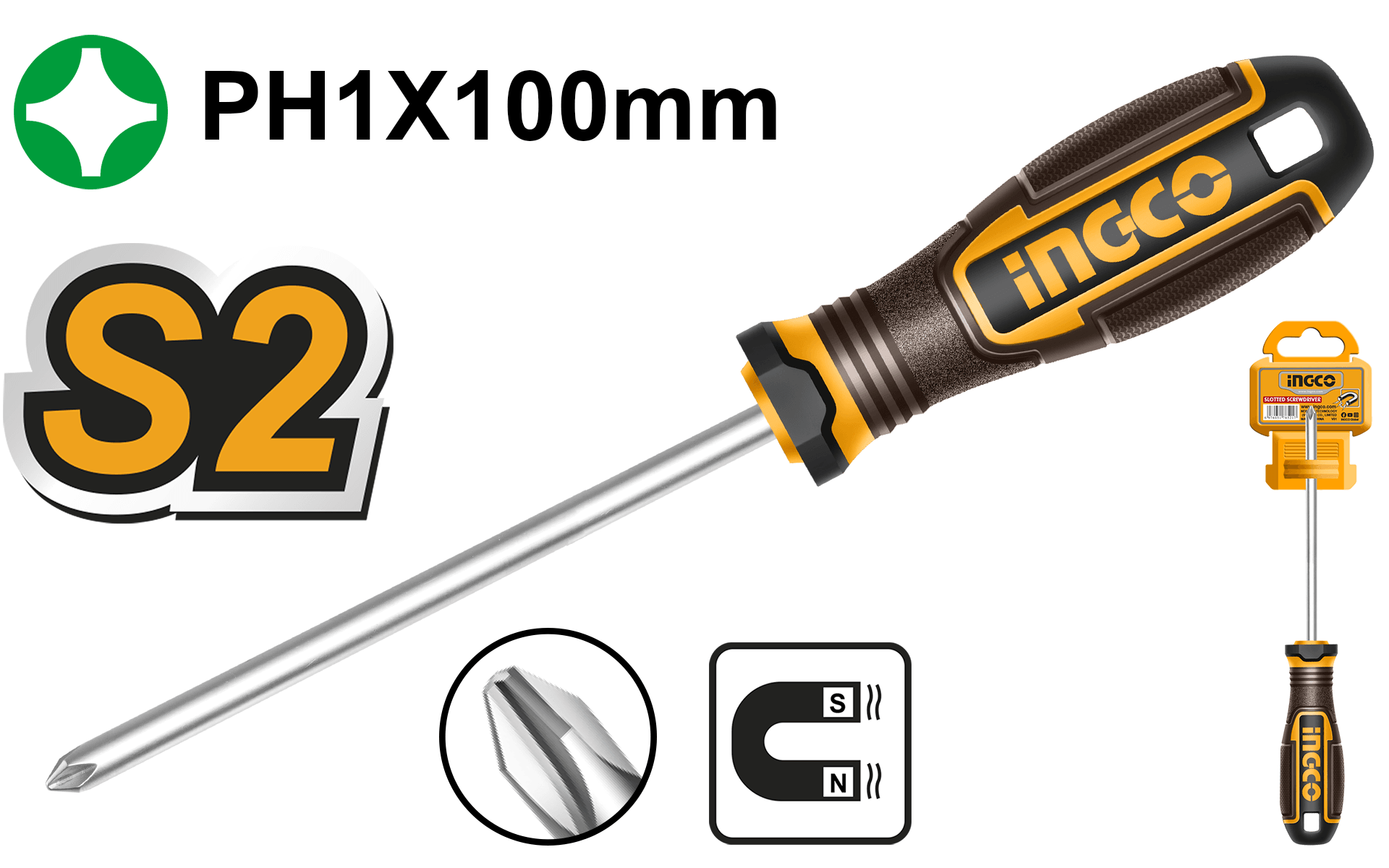 Tournevis Ph 1X100mm Magnetique - Image 1 of 1