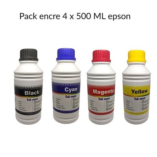 Recharge d'encre 4 Couleur 500ML pour les Imprimantes  ( 100 000 PAGES ) - Image 1 of 1