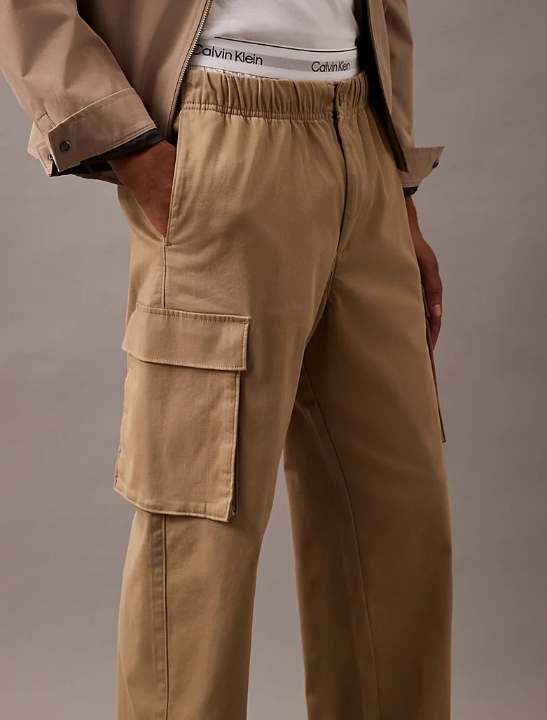 Pantalon Cargo Droit en Coton - Image 1 of 4