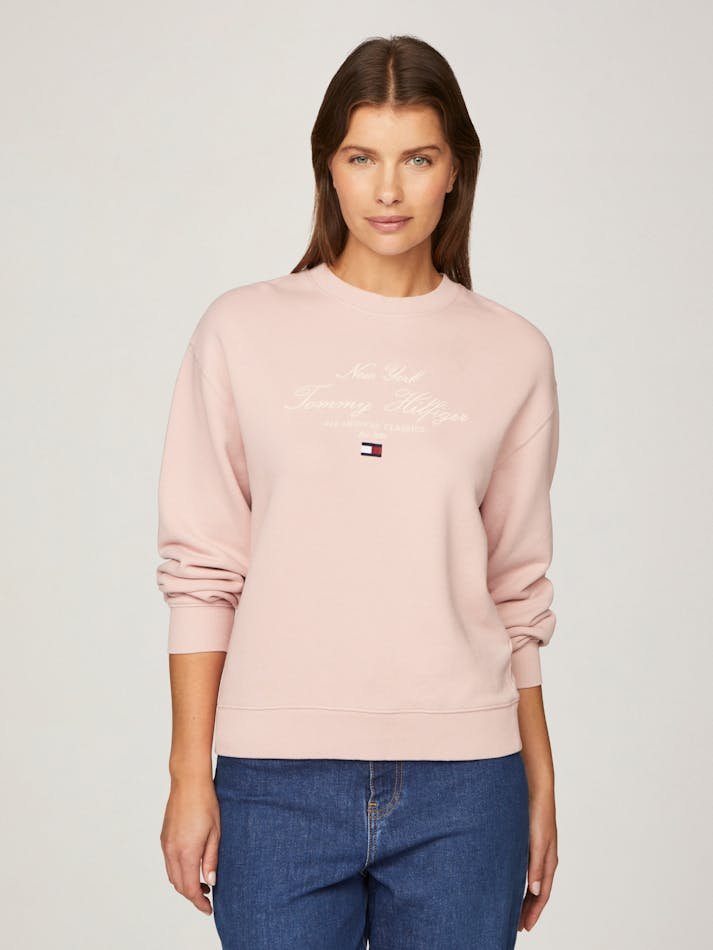 Modern Regular Script Crew Neck Sweatshirt - Image 1 of 4