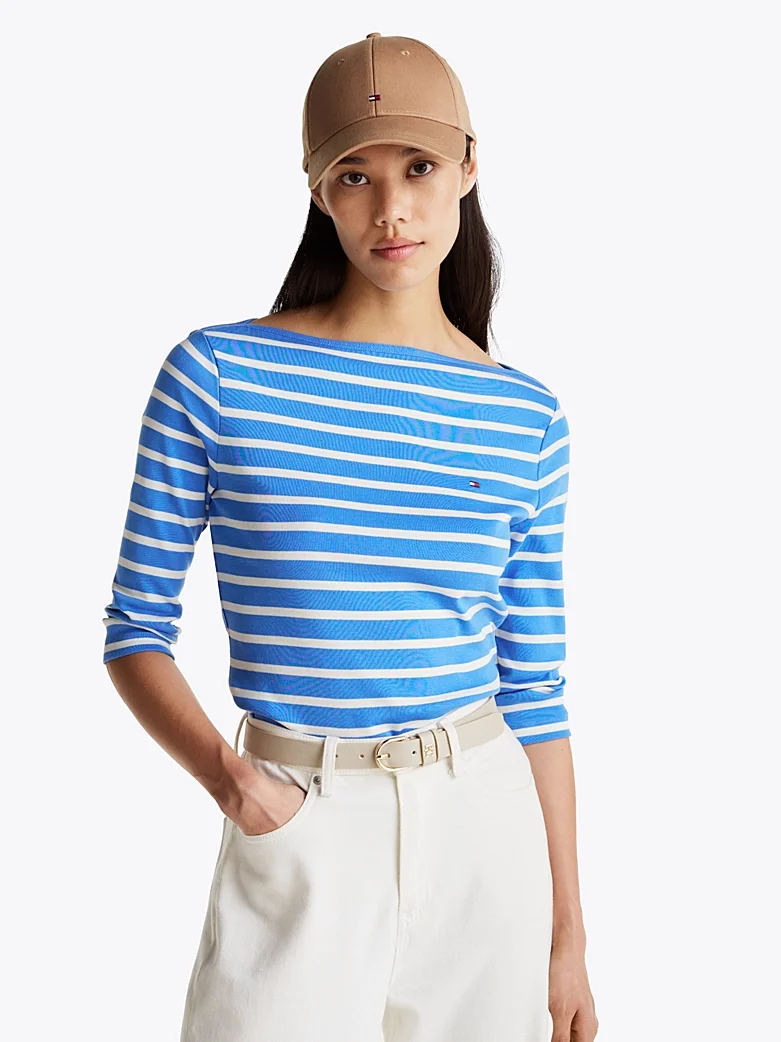 T-shirt Ajusté à Col Bateau - Image 1 of 4