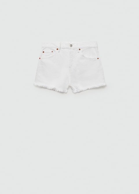 Short en Jean Revers Effilochés - Image 1 of 4