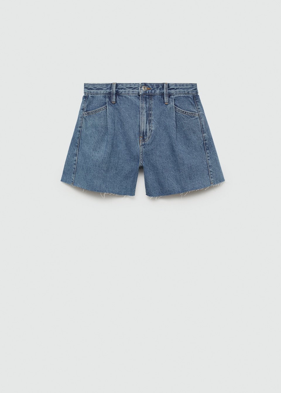 Short en Jean Revers Effilochés - Image 1 of 4