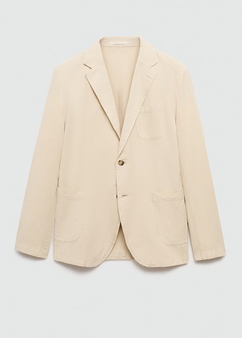 Veste Lin Coton Effet Délavé - Image 1 of 4