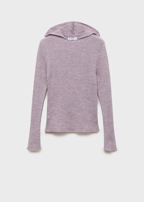 Pull-over Maille Côtelée Capuche - Image 1 of 4