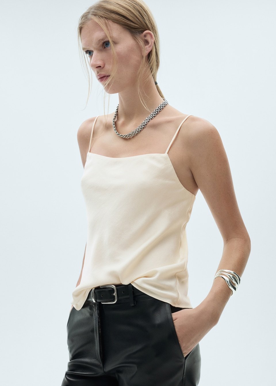 Top Satiné Bretelles Fines - Image 1 of 3