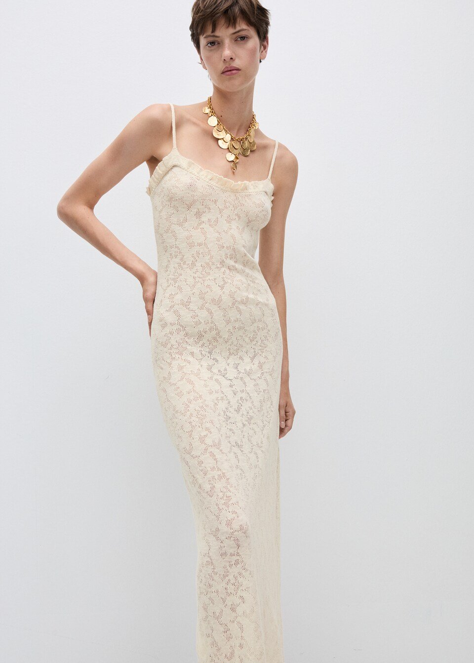 Robe Maille Détails Ajourés - Image 1 of 4