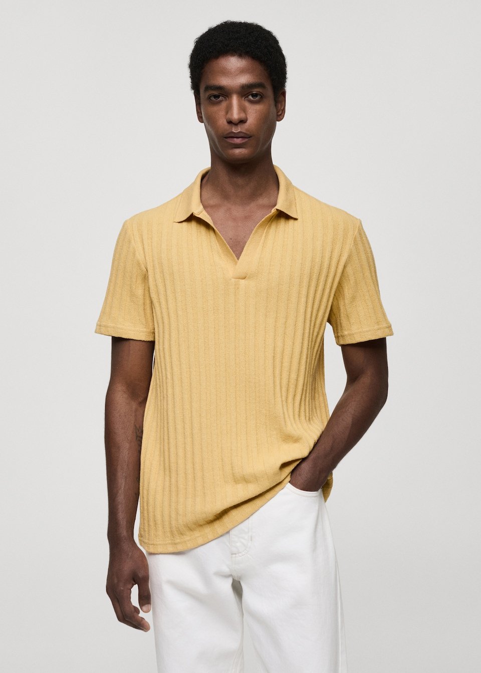 Polo Regular-fit Coton Maille Côtelée - Image 1 of 4