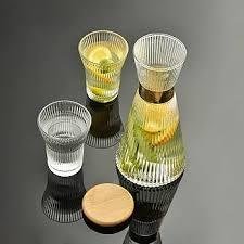 Set Carafe Et 4 Verres , Élégante Avec Décoration Dorée - Image 1 of 2