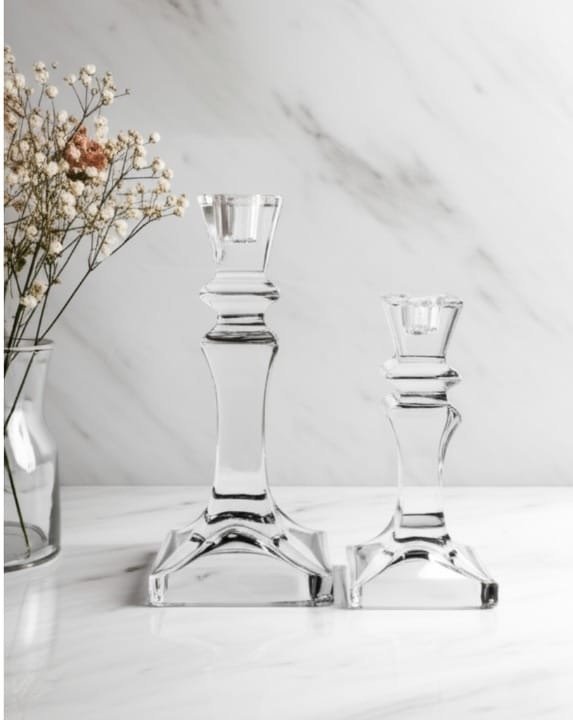 Bougeoir GM en Cristal, 25/10 cm - Image 1 of 4