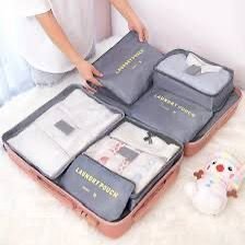 Lot de 6 Organiseurs de Voyage – Cubes de Rangement + Pochettes à Linge Imperméables, Légers et Compacts - Image 1 of 3