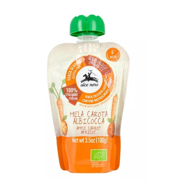 ALCE NERO PUREE DE POMME CAROTTE ET ABRICOT 100G - Image 1 of 1