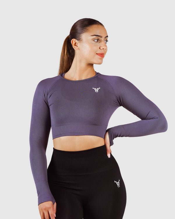 Essential Seamless Haut Court Femme  Gris Fumé - Image 1 of 4
