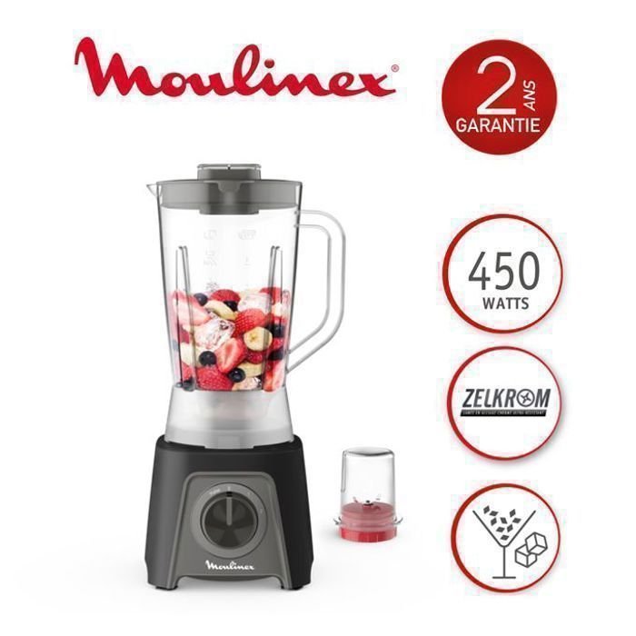 BLENDEO 1,5L 450W 2V 1ACC NOIR LM2C3824 MOULINEX - Image 1 of 3