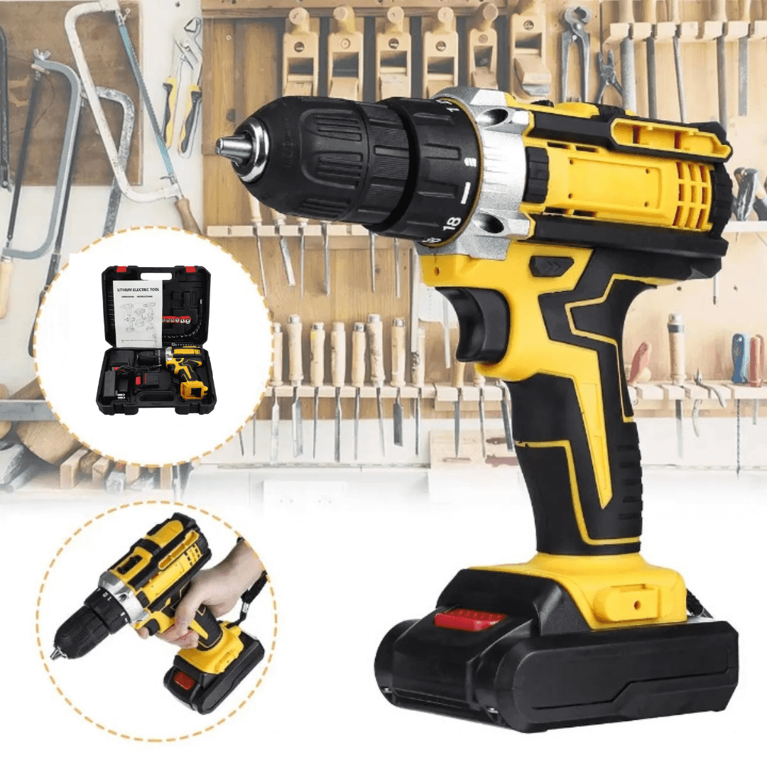 Perceuse sans fil 21V avec double batterie rechargeable pour bricolage et travaux domestiques - Image 1 of 4